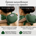Masseur Chauffant Cou & Épaules - Soulagement Rapide + Masque OFFERT