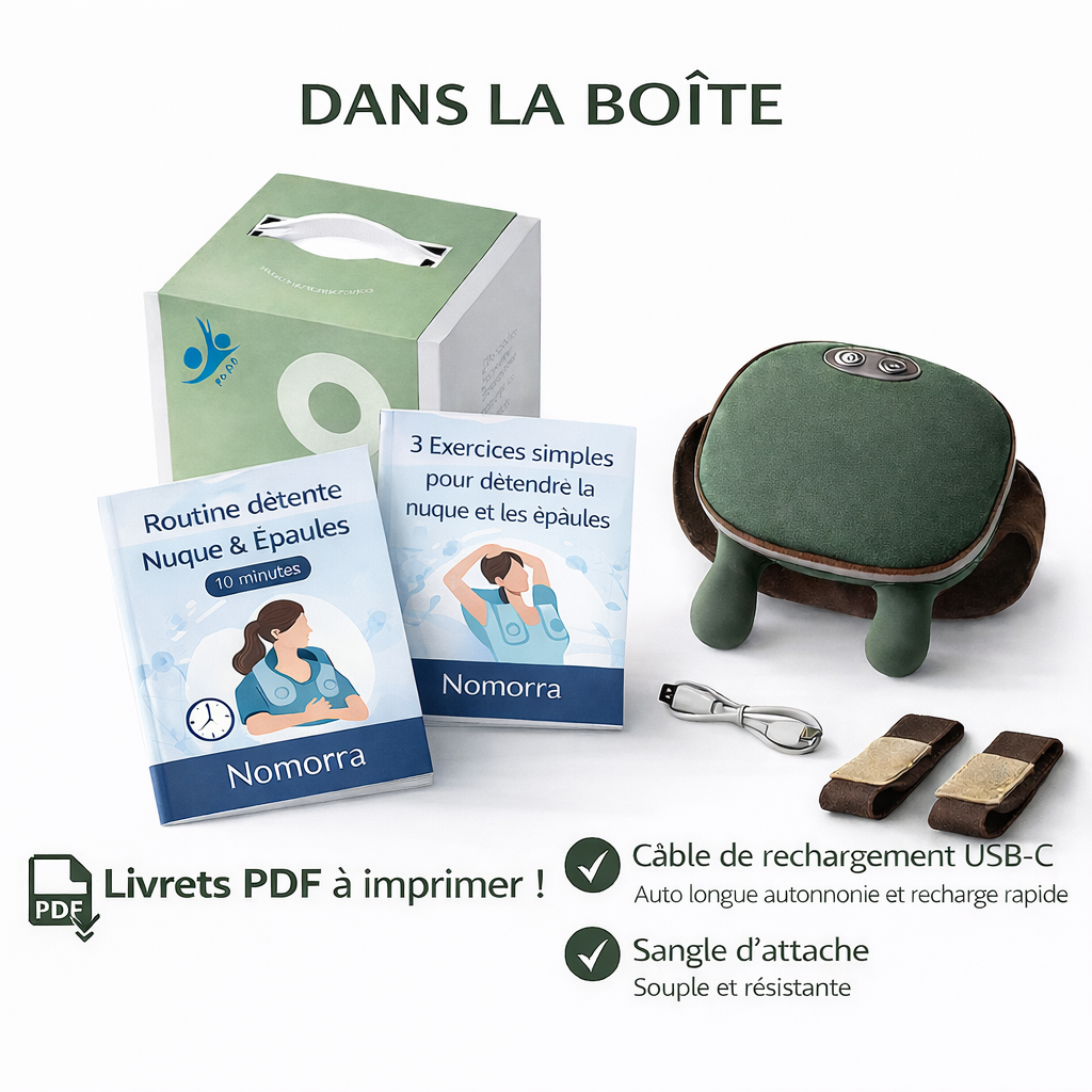 Masseur Chauffant Cou & Épaules - Soulagement Rapide + Masque OFFERT